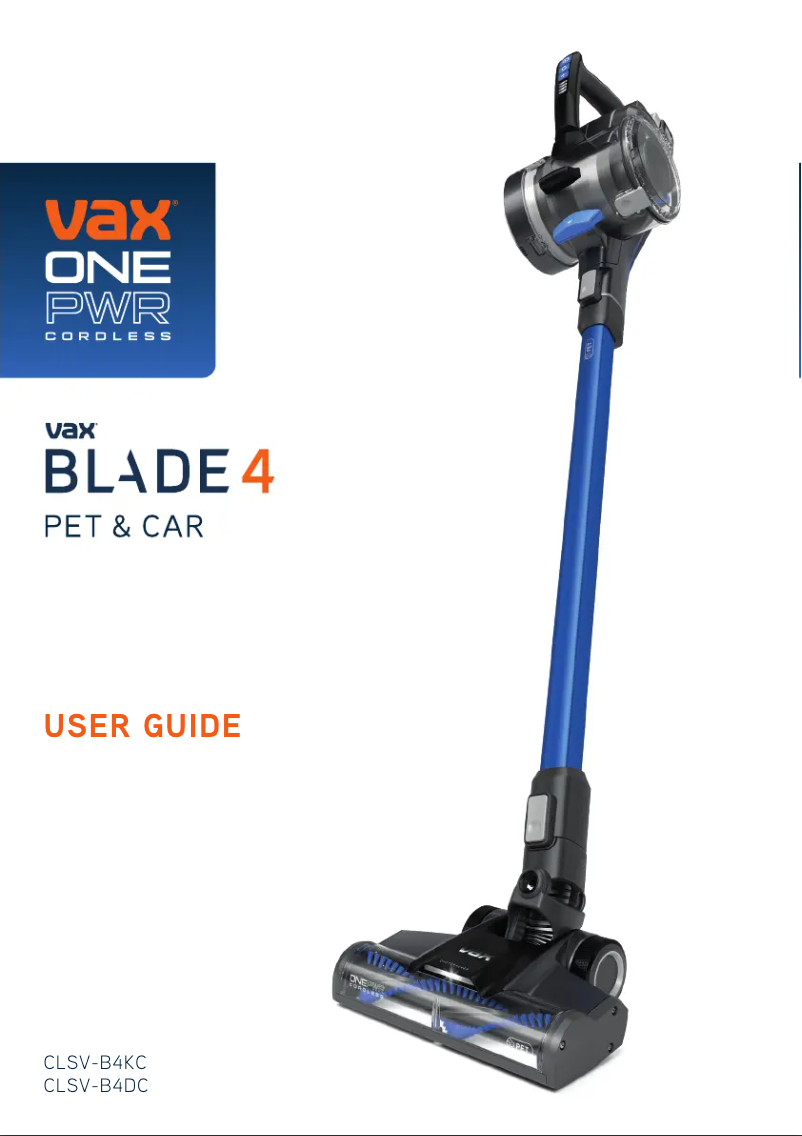 Page 1 de la notice Manuel utilisateur Vax ONEPWR Blade 4 Pet CLSV-B4DP