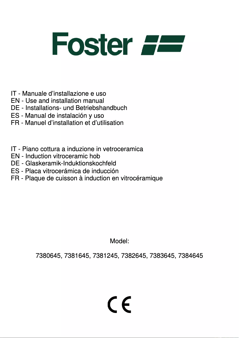 Page n°1 - Manuel utilisateur Foster KE 86.5F.STD