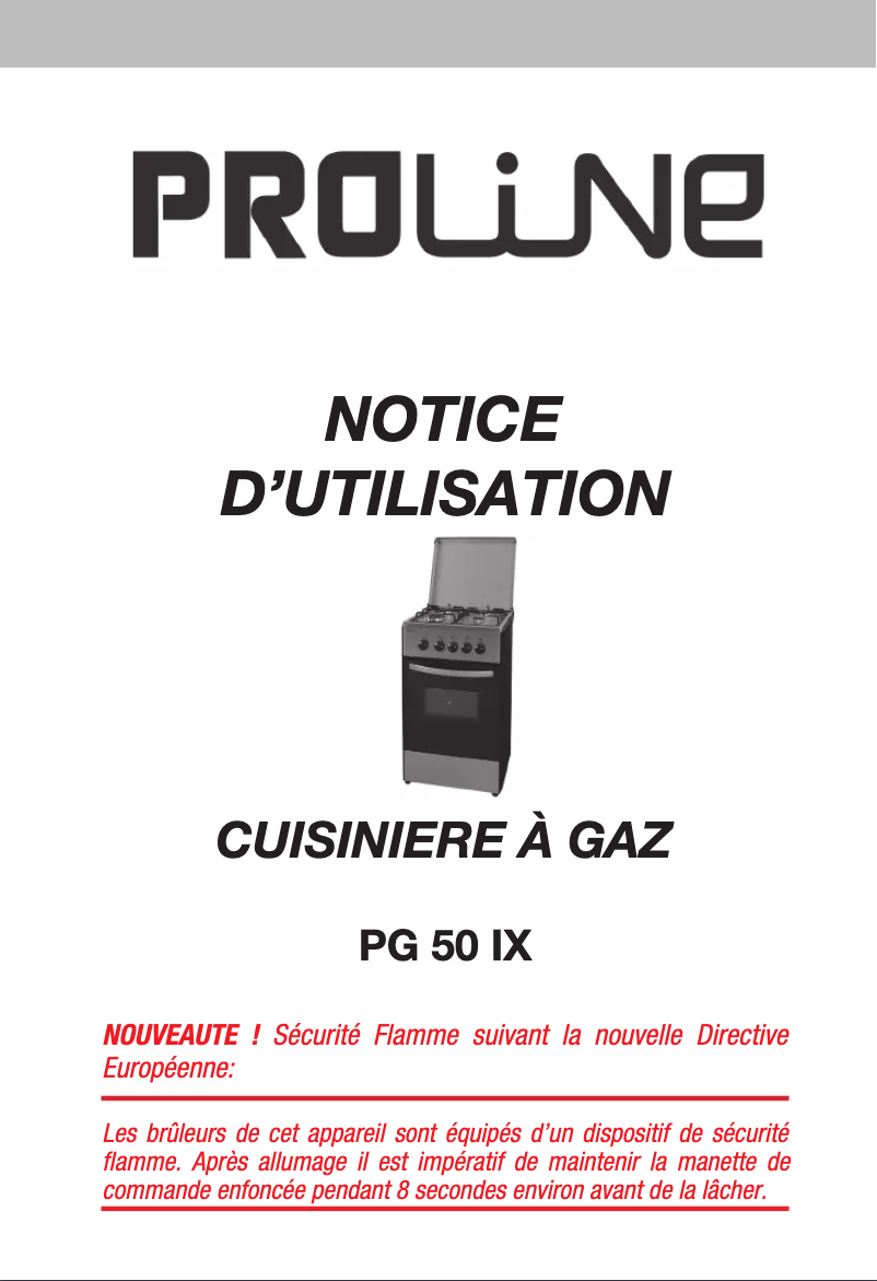 Page n°1 - Manuel utilisateur Proline PG 50 IX