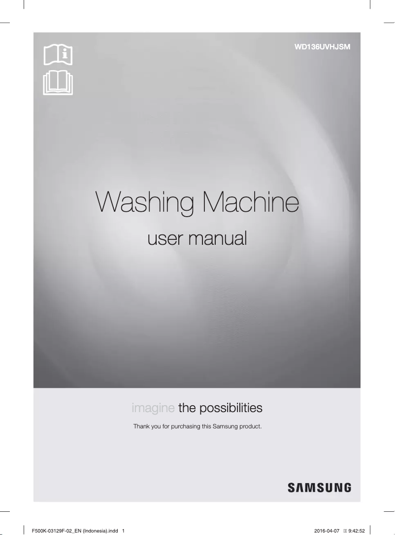 Image de la première page du manuel de l'appareil WD136UVHJSM