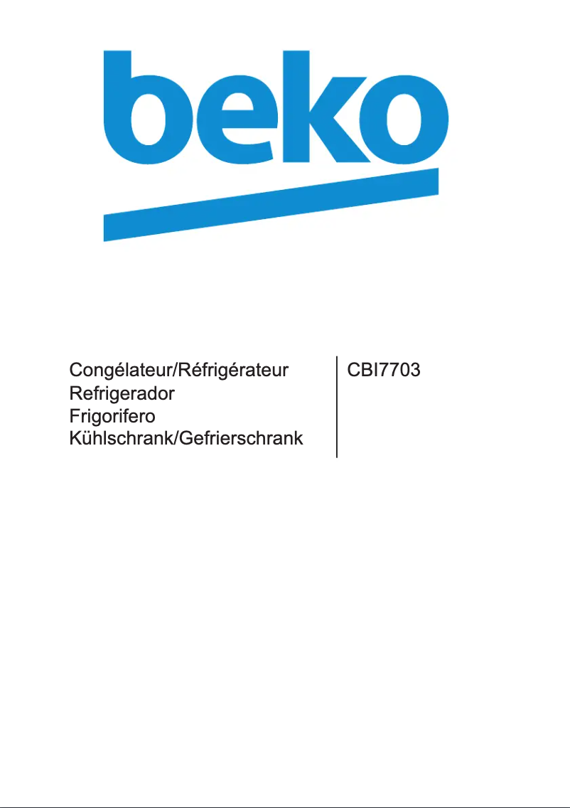 Page 1 de la notice Manuel utilisateur Beko CBI 7703