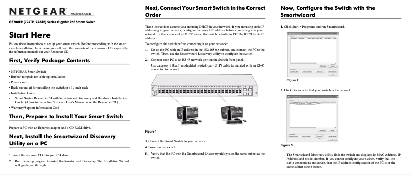 Page n°1 - Guide d'installation Netgear GS748TP