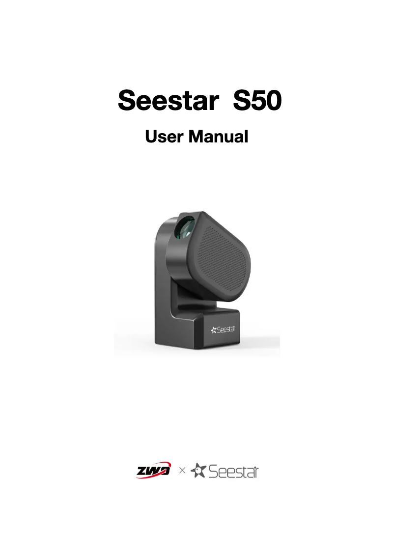 Image de la première page du manuel de l'appareil Seestar S50