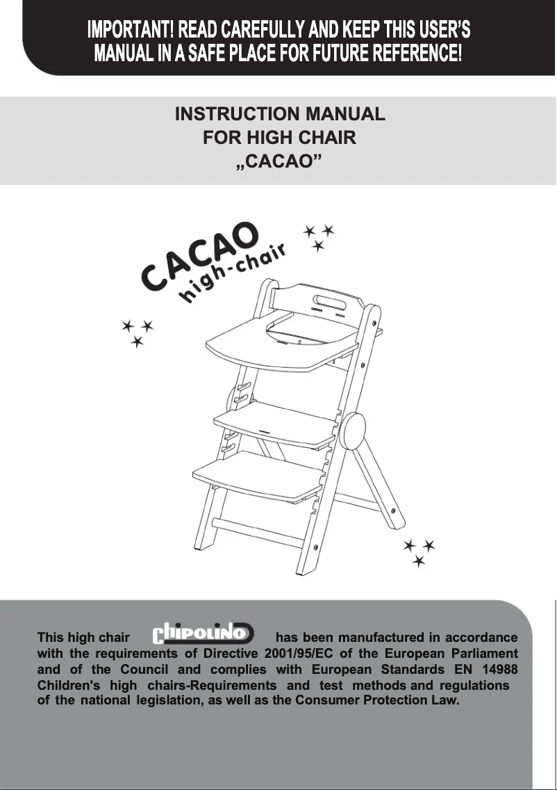 Page n°1 - Manuel utilisateur Chipolino Cacao