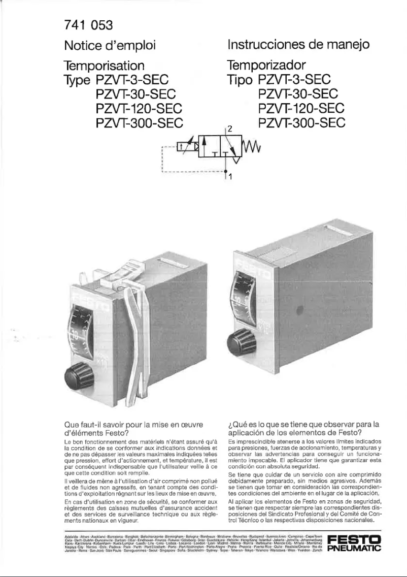 Page 1 de la notice Manuel utilisateur Festo PZVT-300-SEC