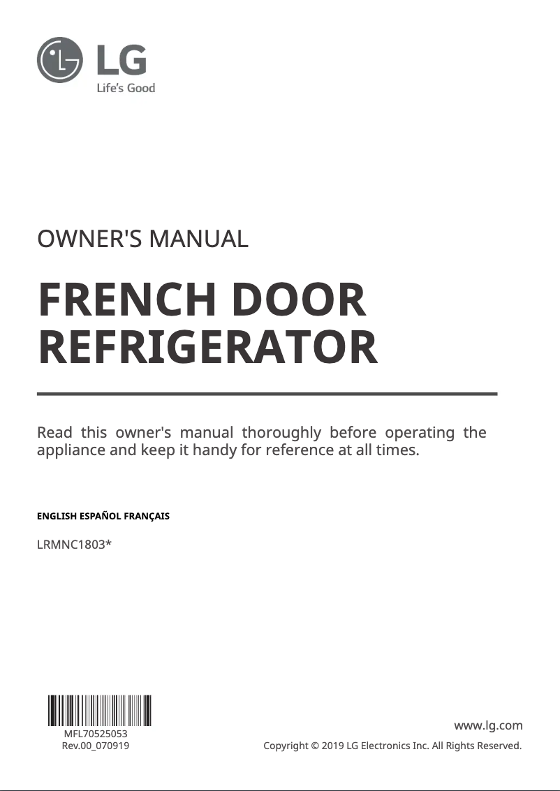 Página 1 del manual Manual de usuario LG LRMNC1803S