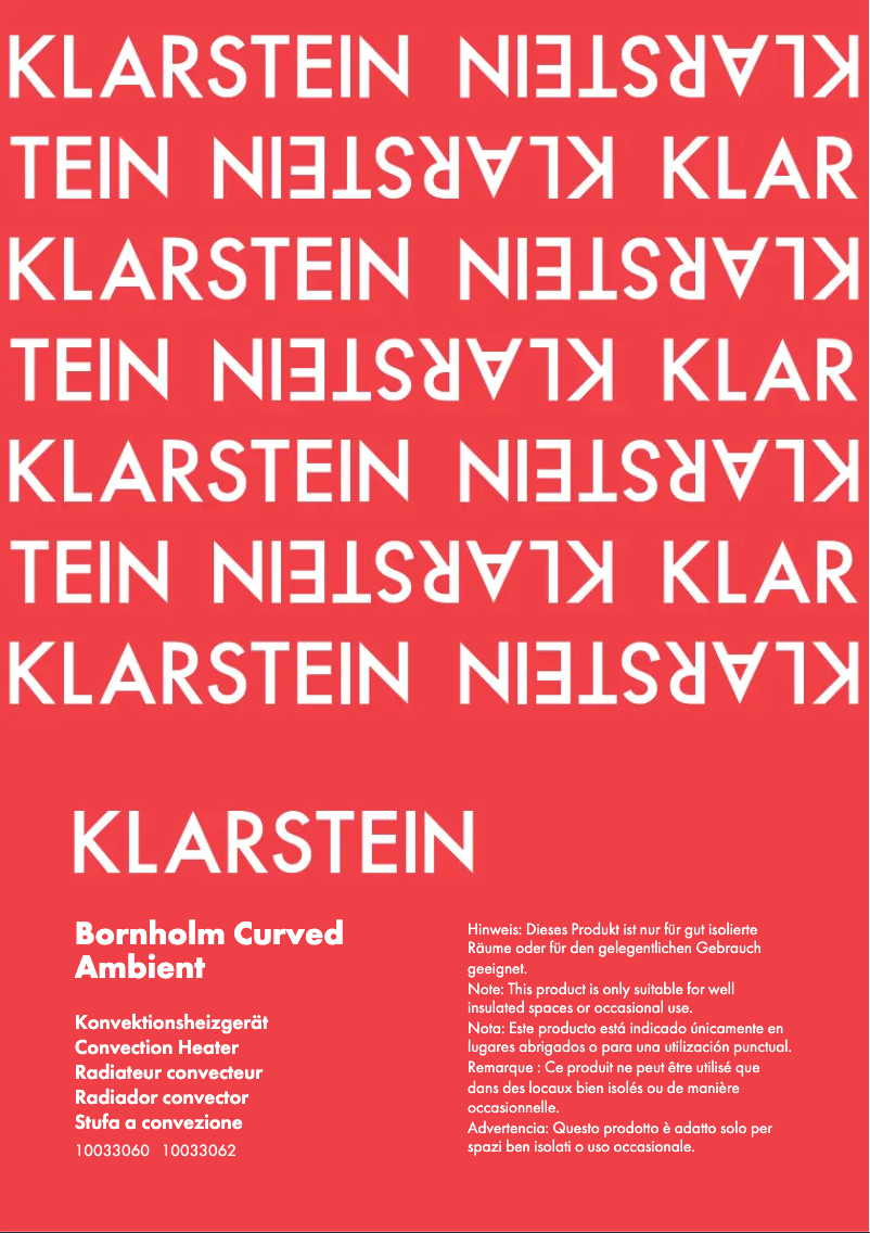 Image de la première page du manuel de l'appareil Bornholm Curved Ambient