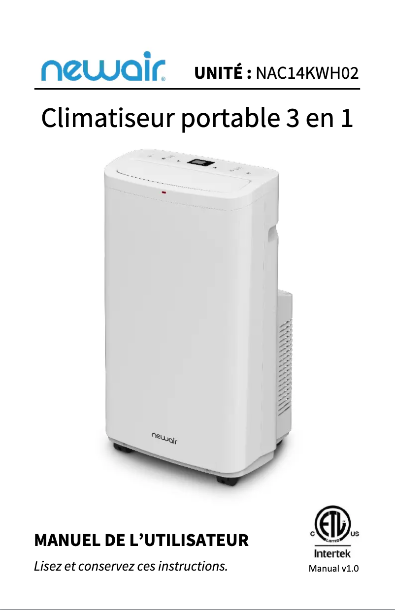 Image de la première page du manuel de l'appareil NAC14KWH02