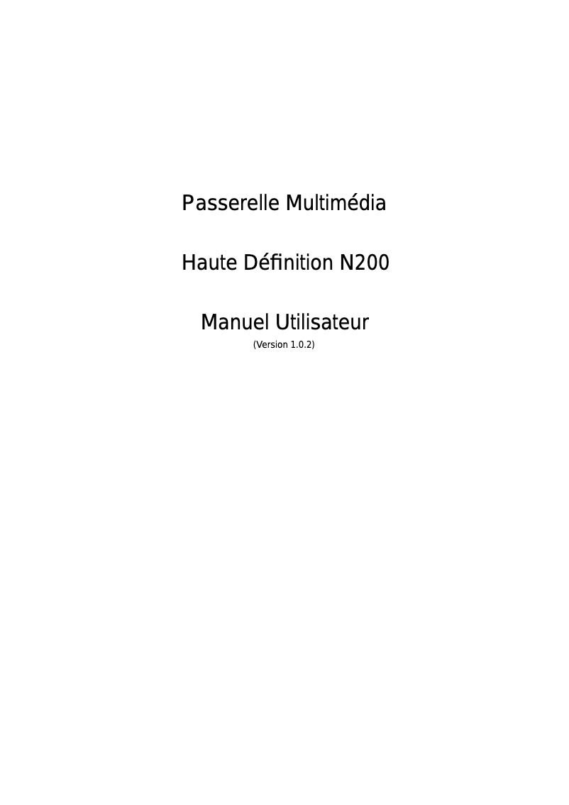 Image de la première page du manuel de l'appareil EKLTVN200