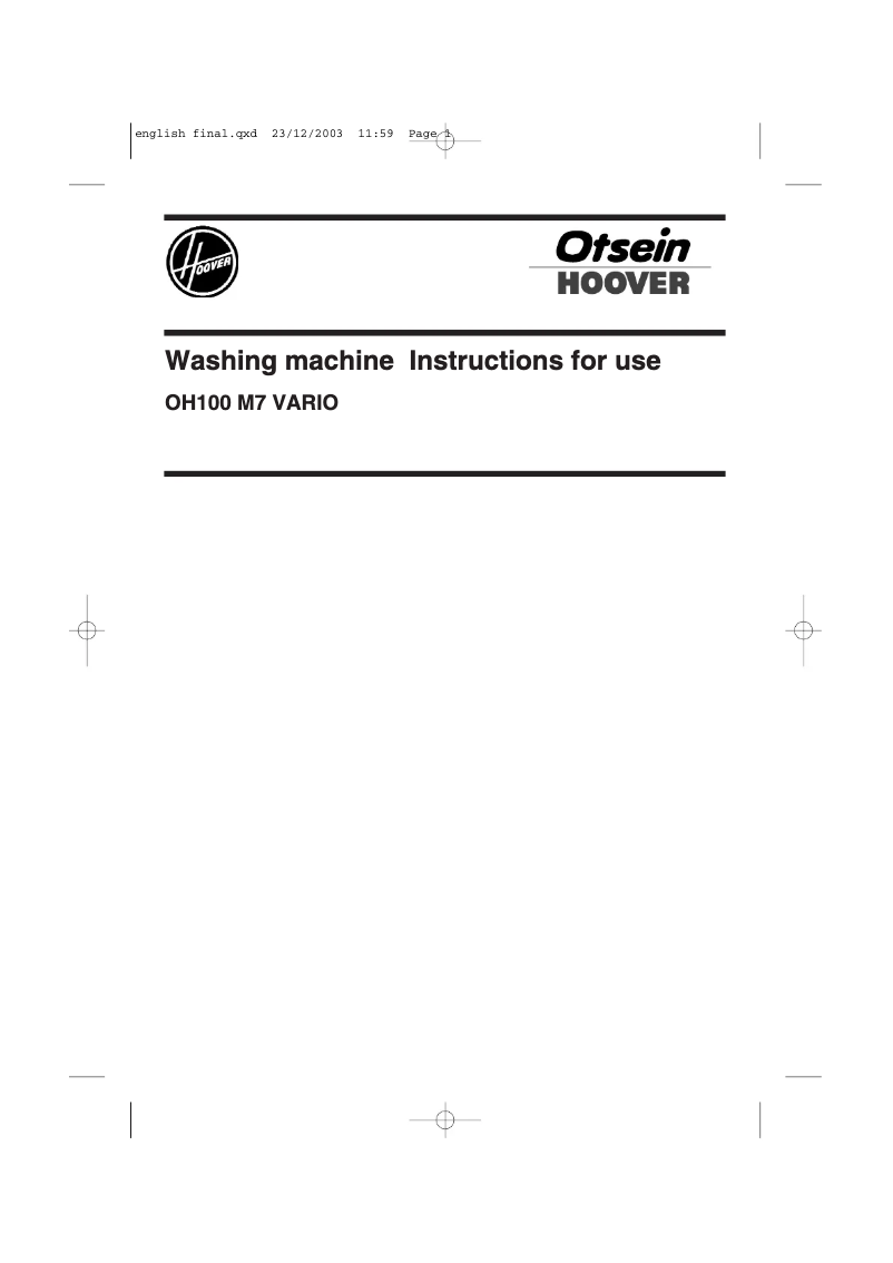 Imagen de la primera página del manual del dispositivo Vario OH100 M7