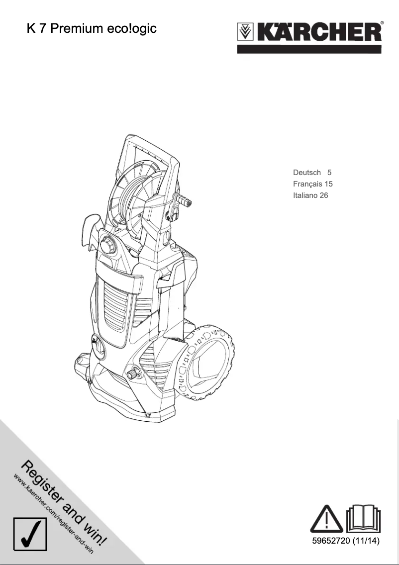 Page 1 de la notice Manuel utilisateur Kärcher K7 Premium eco!ogic Home