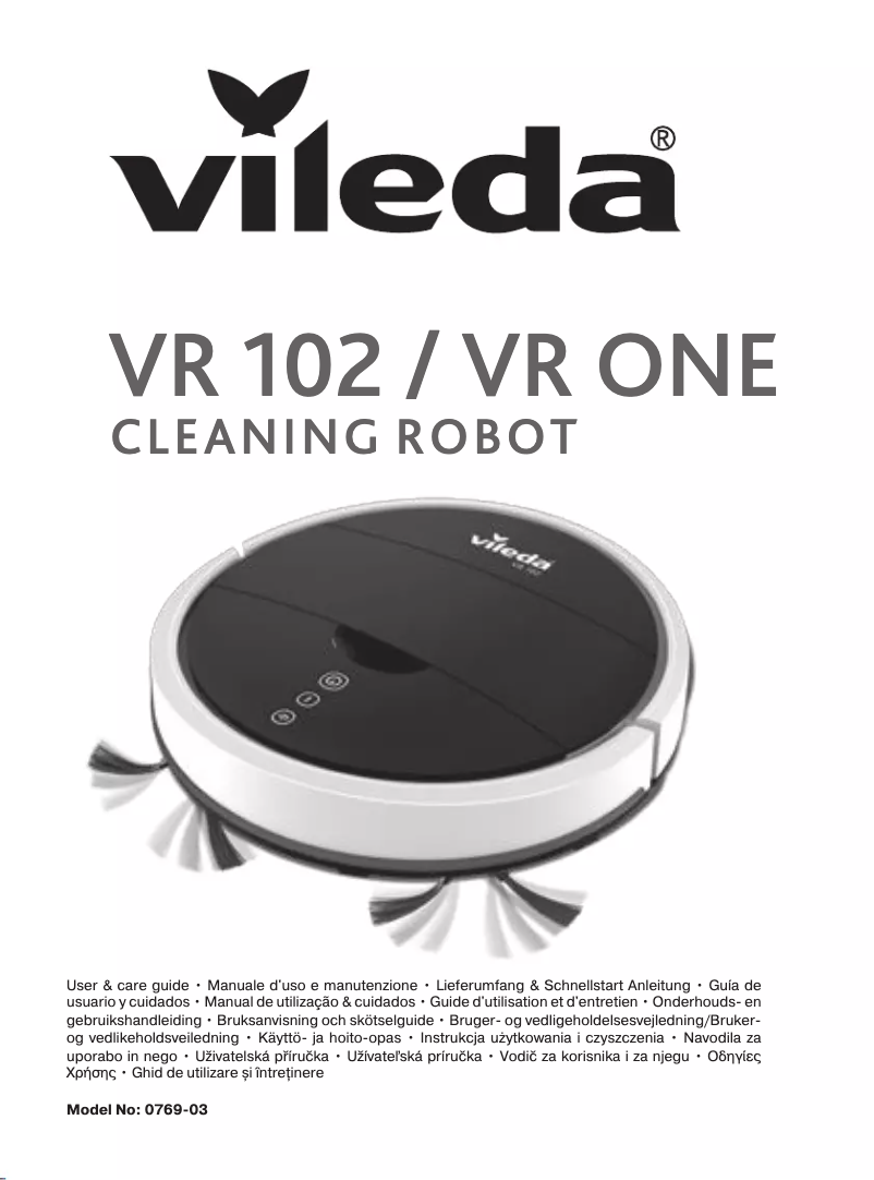 Page 1 of the manual User Manual Vileda VR One