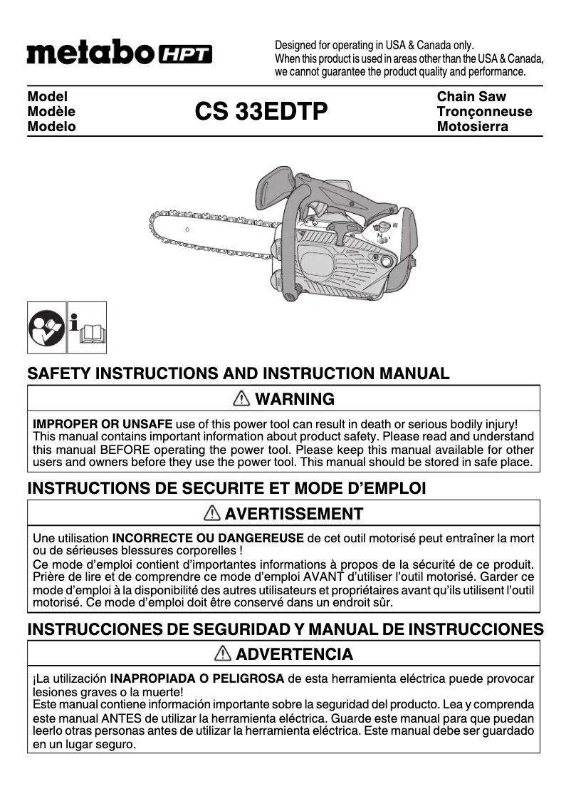 Page 1 de la notice Manuel utilisateur HiKOKI CS33EDTP