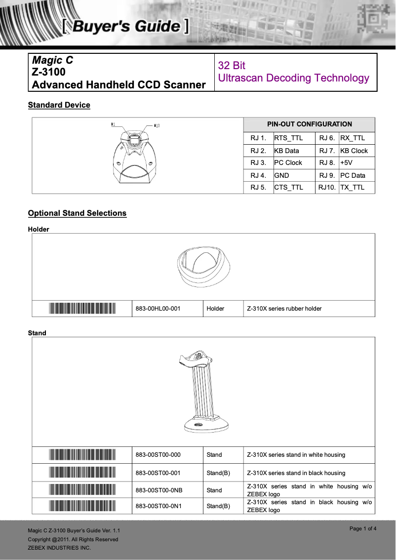 Page n°1 - Manuel utilisateur Zebex Z-3100 (U)(B)