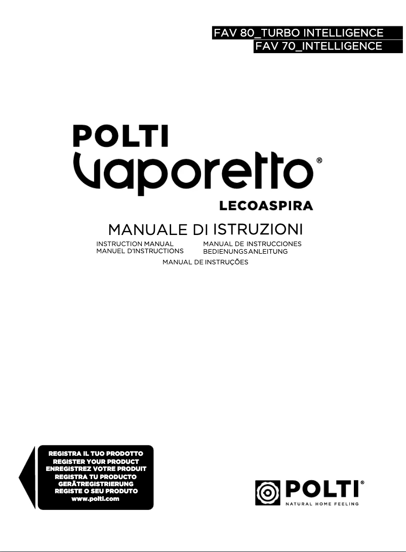 Page n°1 - Manuel utilisateur Polti Vaporetto Lecoaspira FAV70 Intelligence