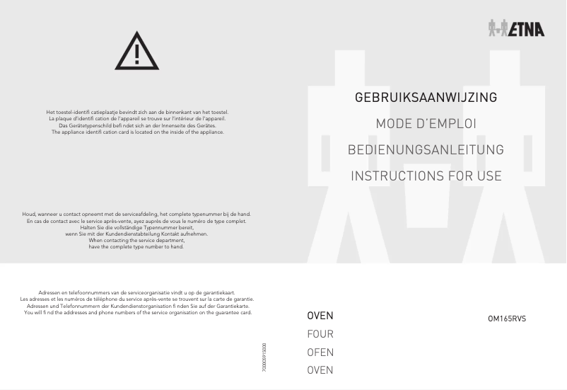 Page 1 de la notice Manuel utilisateur Etna KVV754ROO