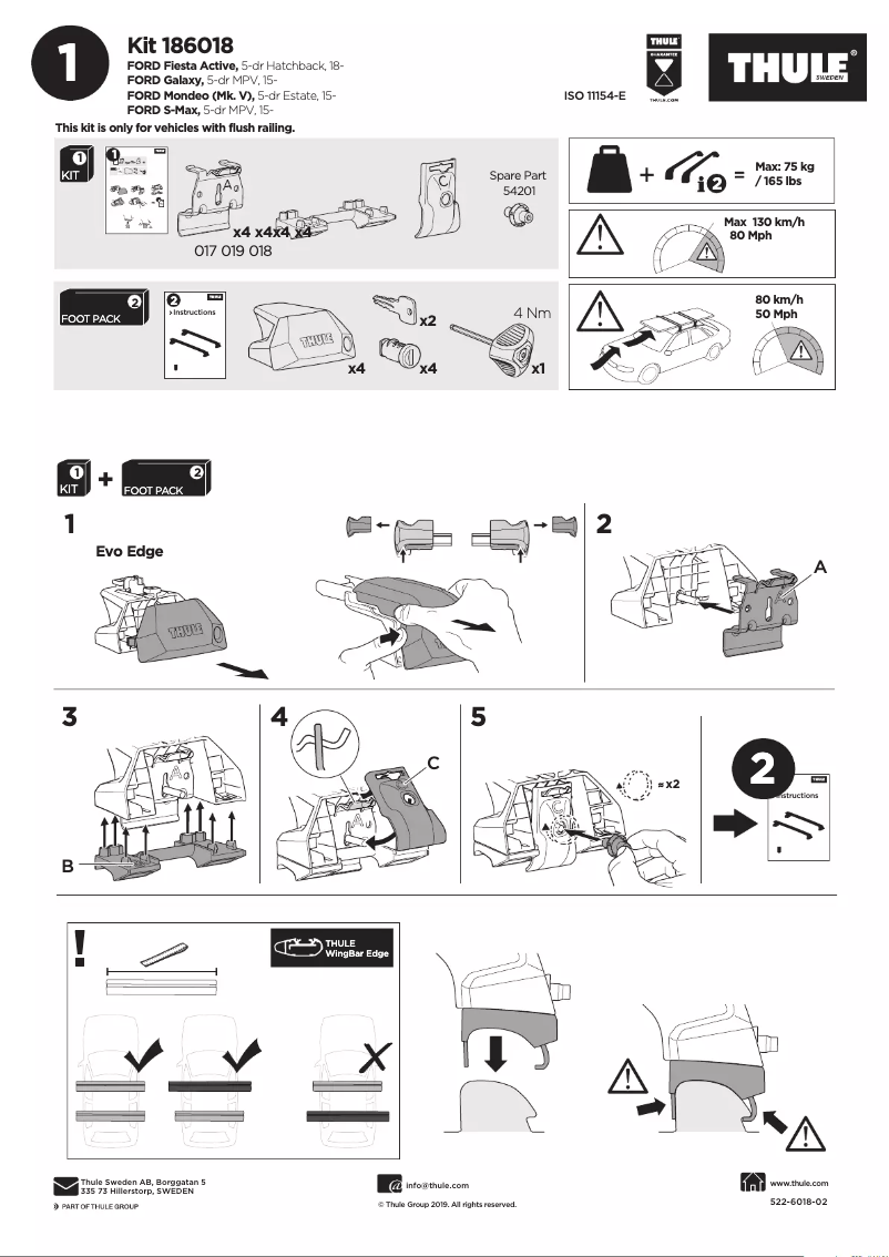 Page n°1 - Manuel utilisateur Thule Kit 186018