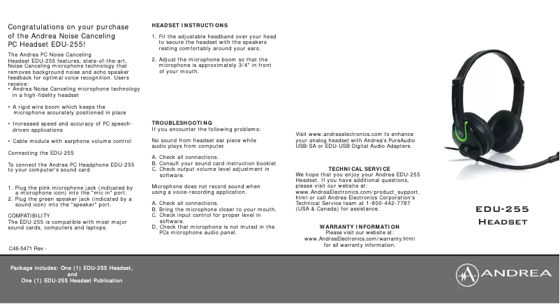 Image de la première page du manuel de l'appareil EDU-255M