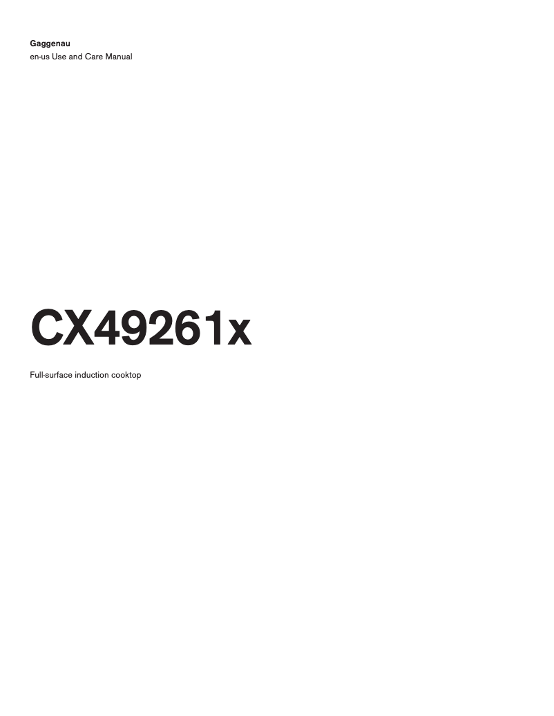 Page 1 of the manual User Manual Gaggenau CX492611