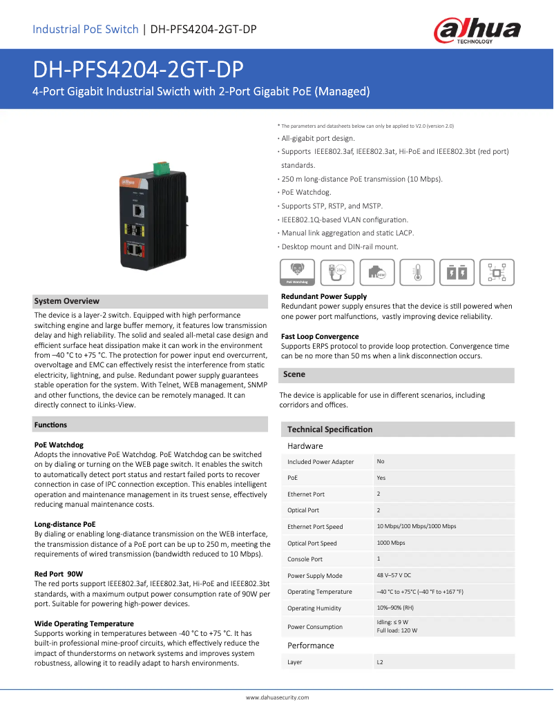Image de la première page du manuel de l'appareil PFS4204-2GT-DP