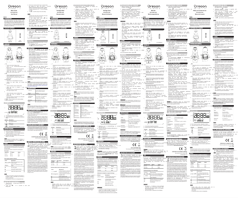 Page 1 de la notice Manuel utilisateur Oregon Scientific BC100A