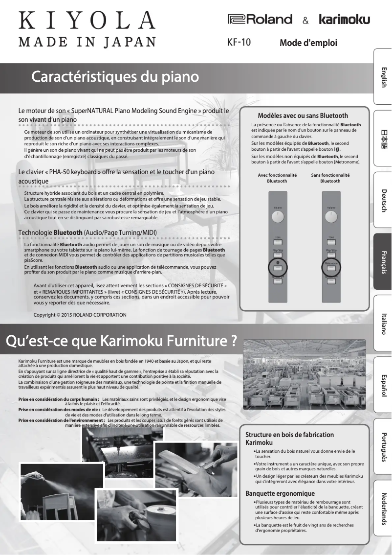 Image de la première page du manuel de l'appareil KF-10-KO