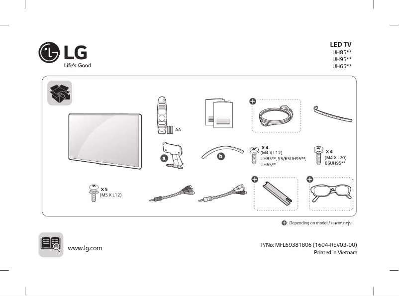 Page 1 de la notice Manuel utilisateur LG 65UH850T