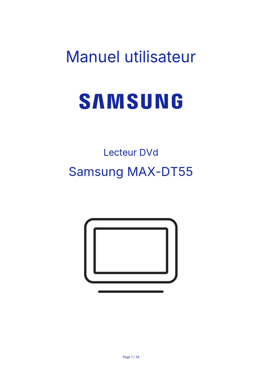 Page n°1 - Manuel utilisateur Samsung MAX-DT55