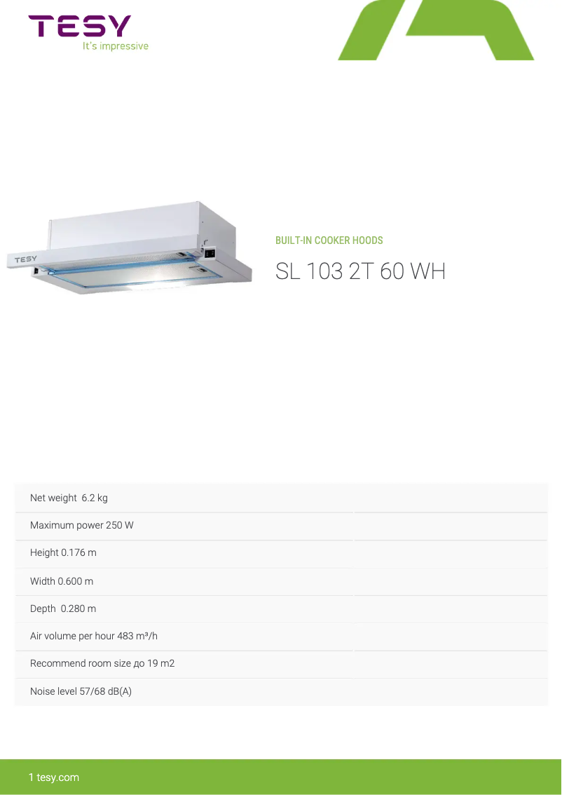 Página 1 del manual Manual de usuario Tesy SL 103 2T 60 WH
