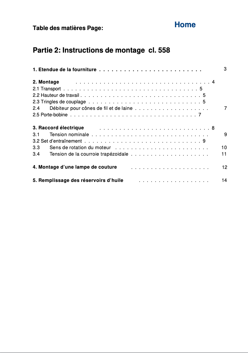 Page n°1 - Guide d'installation Dürkopp Adler 558