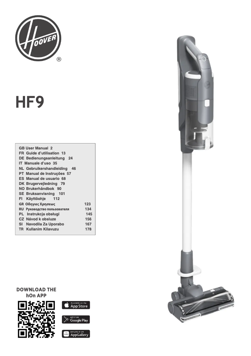Page n°1 - Manuel utilisateur Hoover HF920P 001