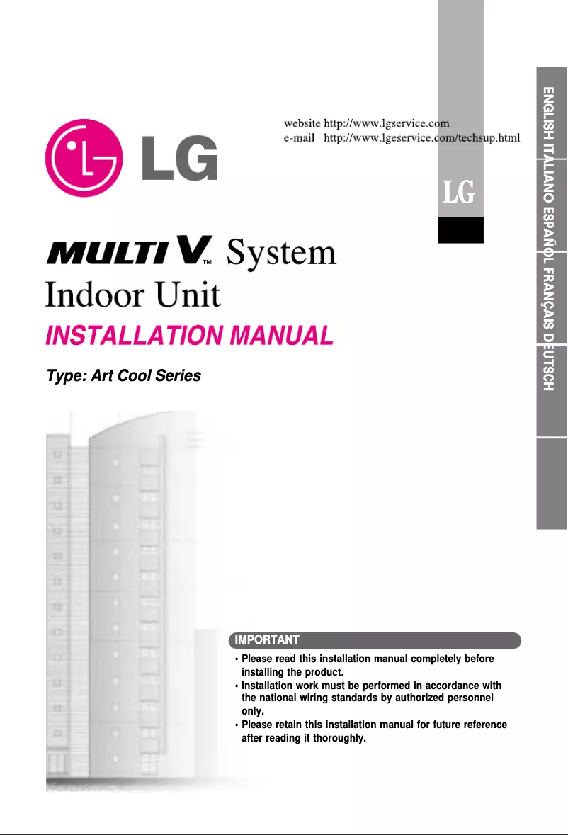 Page n°1 - Guide d'installation LG ARNU12GSPM1