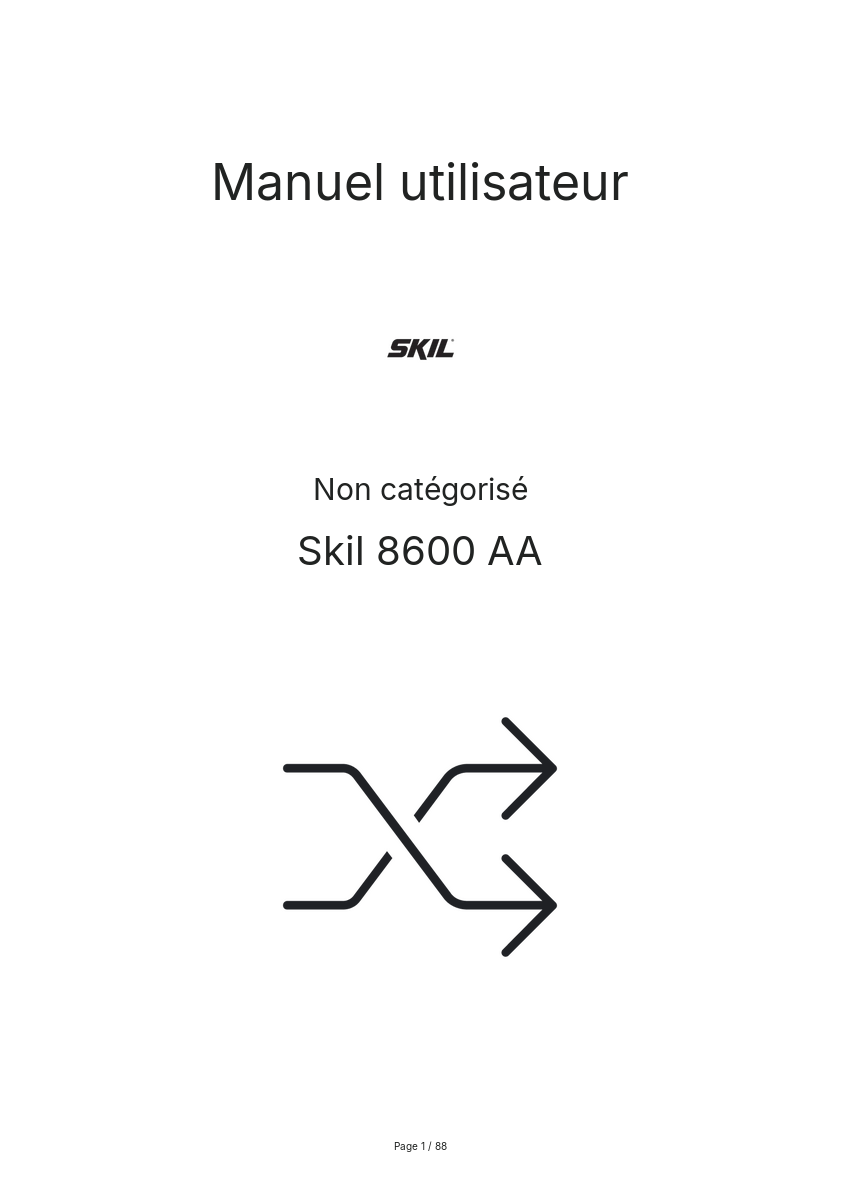 Page n°1 - Manuel utilisateur Skil 8600 AA