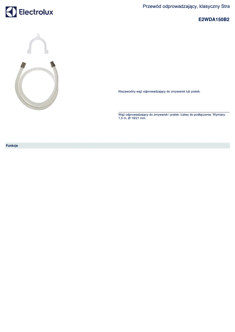 Image de la première page du manuel de l'appareil E2WDA150B2