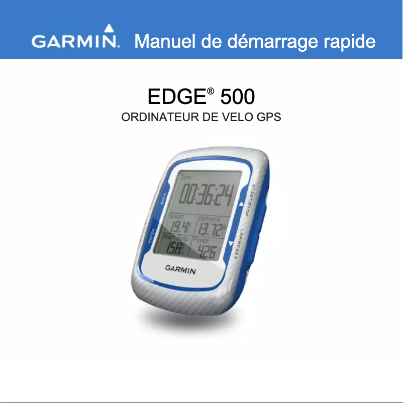 Image de la première page du manuel de l'appareil Edge 500