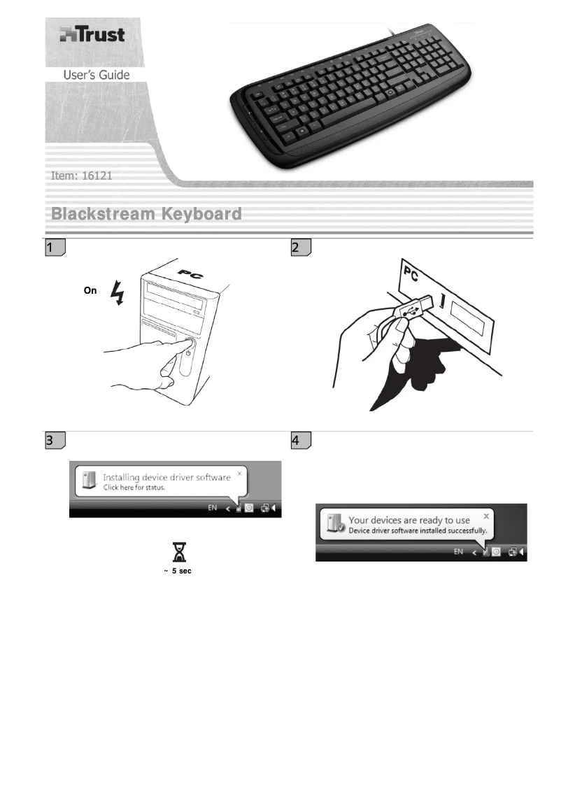 Image de la première page du manuel de l'appareil BlackStream Keyboard IT