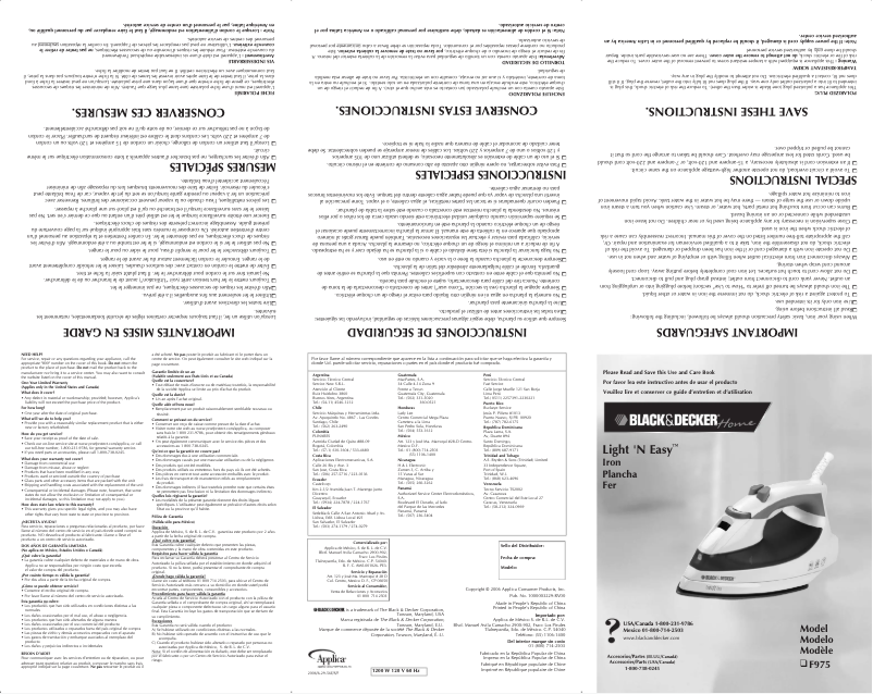 Image de la première page du manuel de l'appareil F975