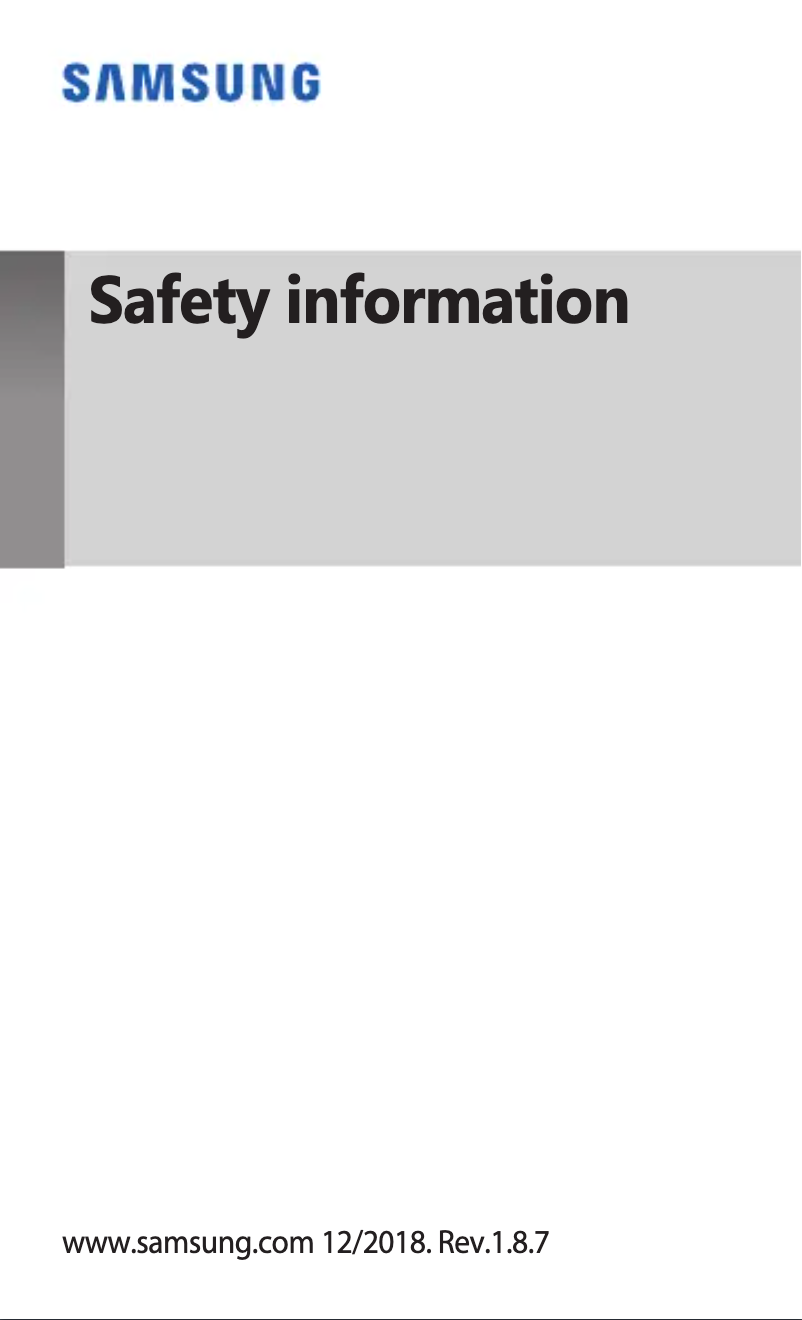 Page n°1 - Instructions de sécurité Samsung Galaxy S8