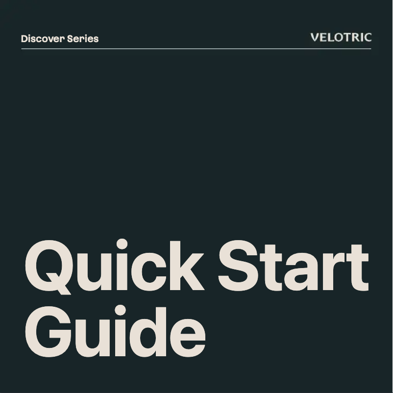 Page n°1 - Guide de démarrage rapide Velotric Discover 1