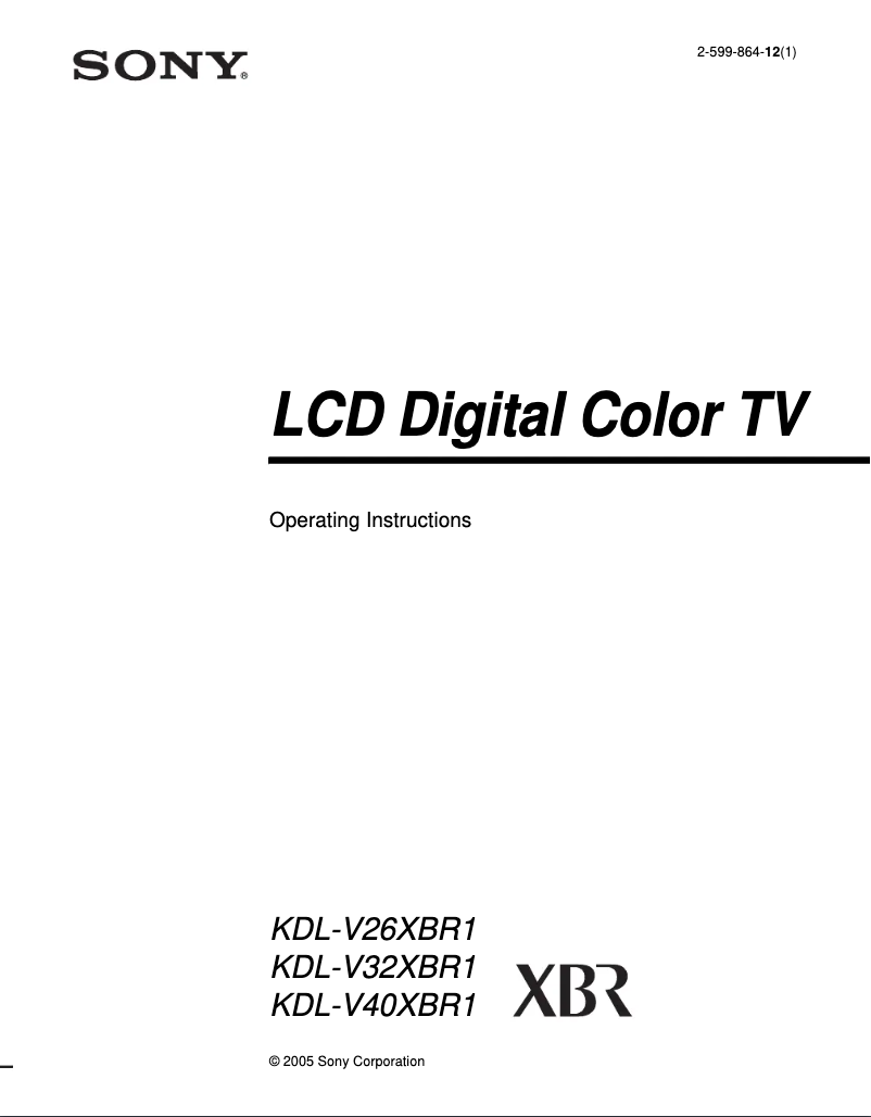 Page 1 de la notice Manuel utilisateur Sony KDV-L40XBR1