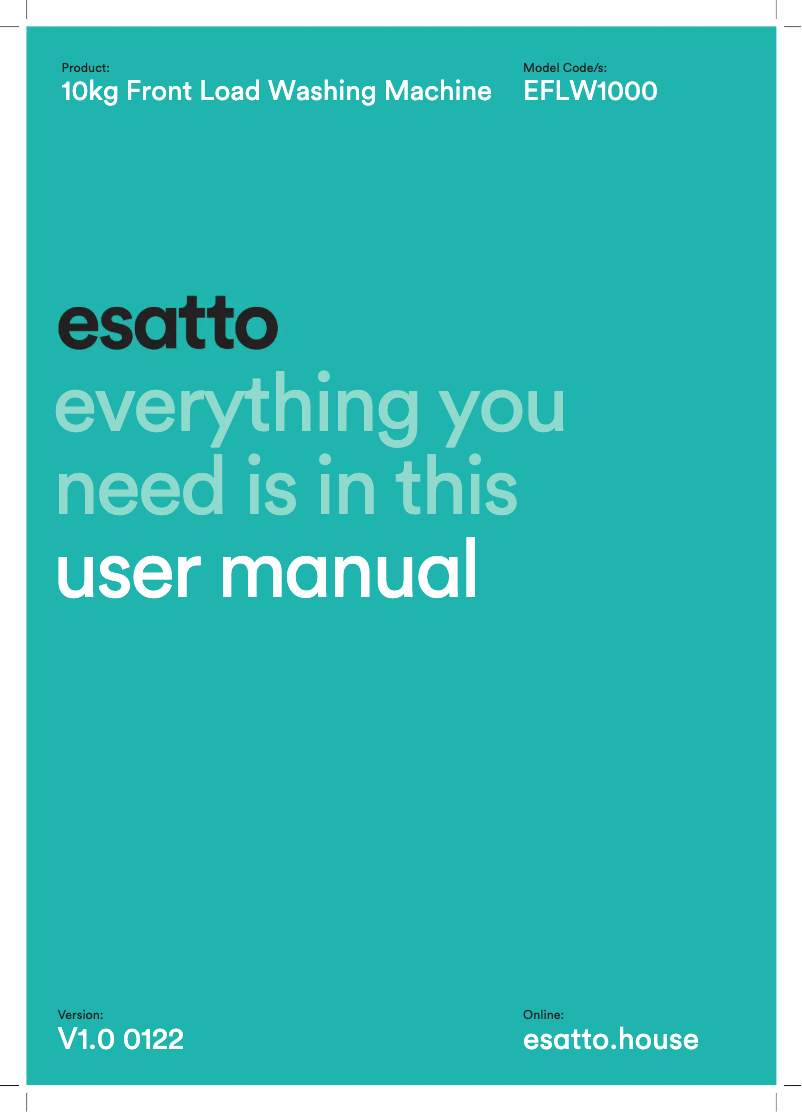 Page n°1 - Manuel utilisateur Esatto EFLW1000