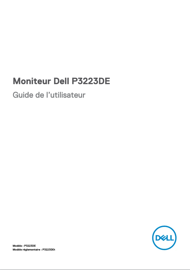 Page 1 de la notice Manuel utilisateur Dell P3223DE