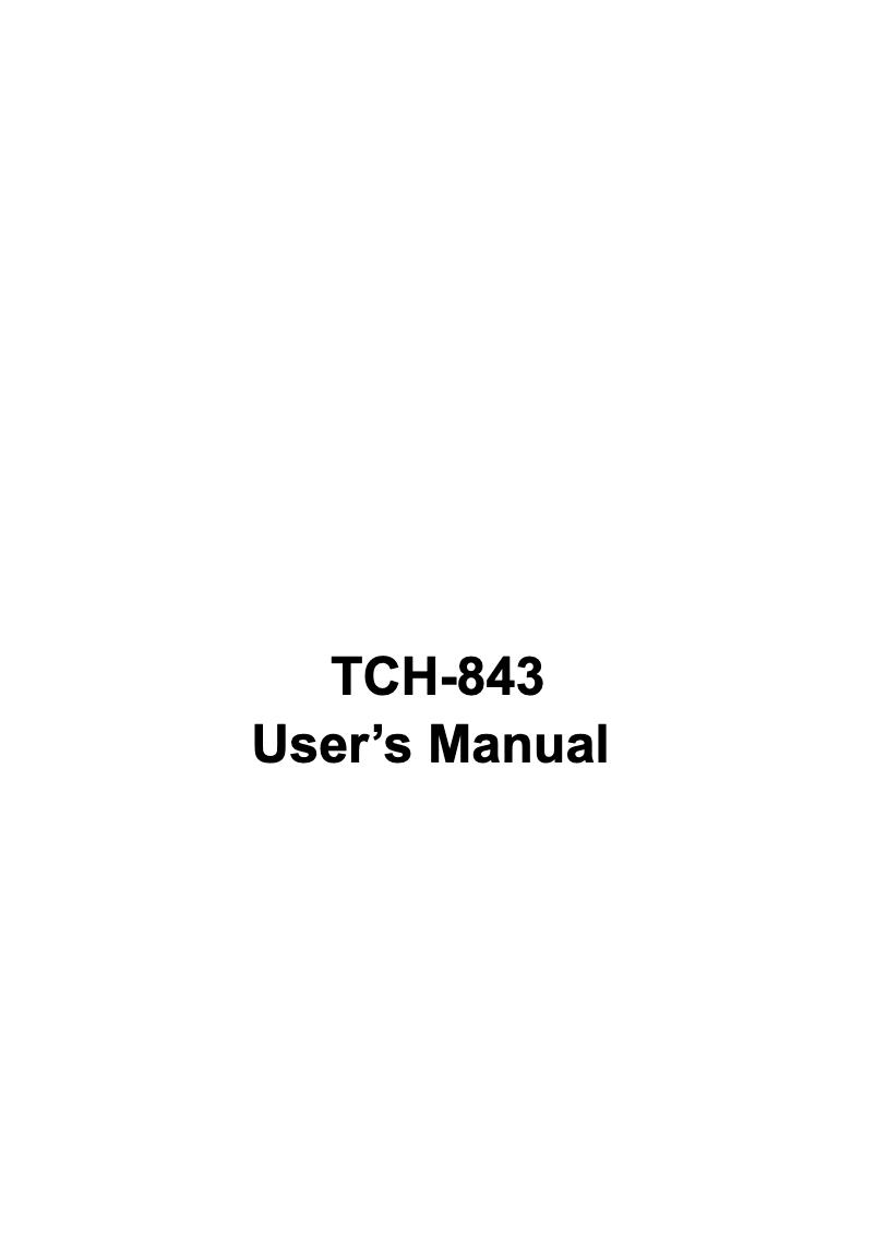 Page n°1 - Manuel utilisateur Mach Speed TRIO-TCH843