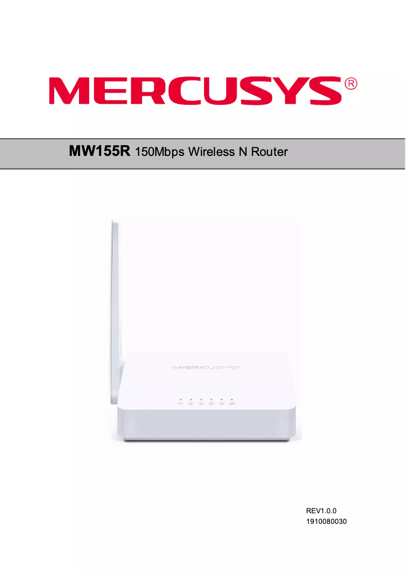 Image de la première page du manuel de l'appareil MW155R