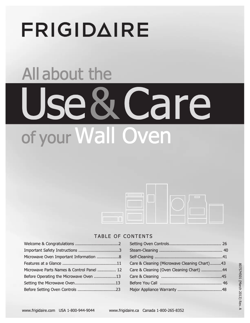 Page 1 de la notice Manuel utilisateur Frigidaire FPMC2785PF