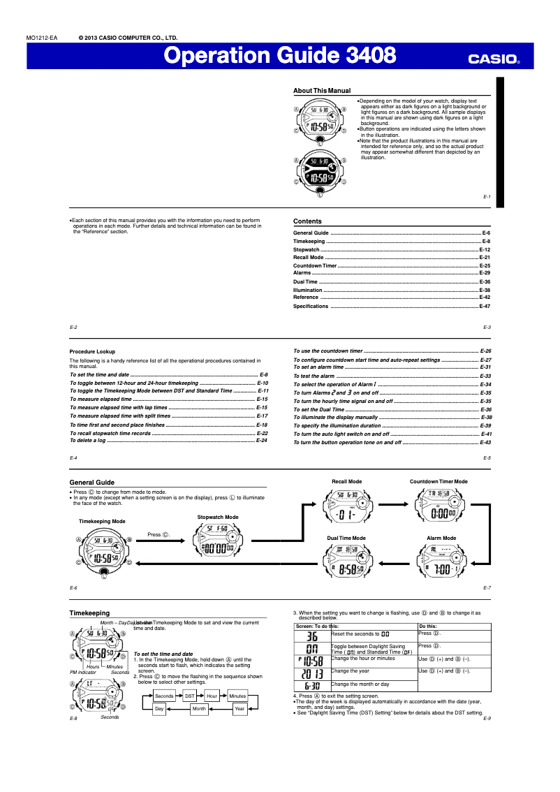 Page n°1 - Manuel utilisateur Casio Baby-G BG-6903-1ER