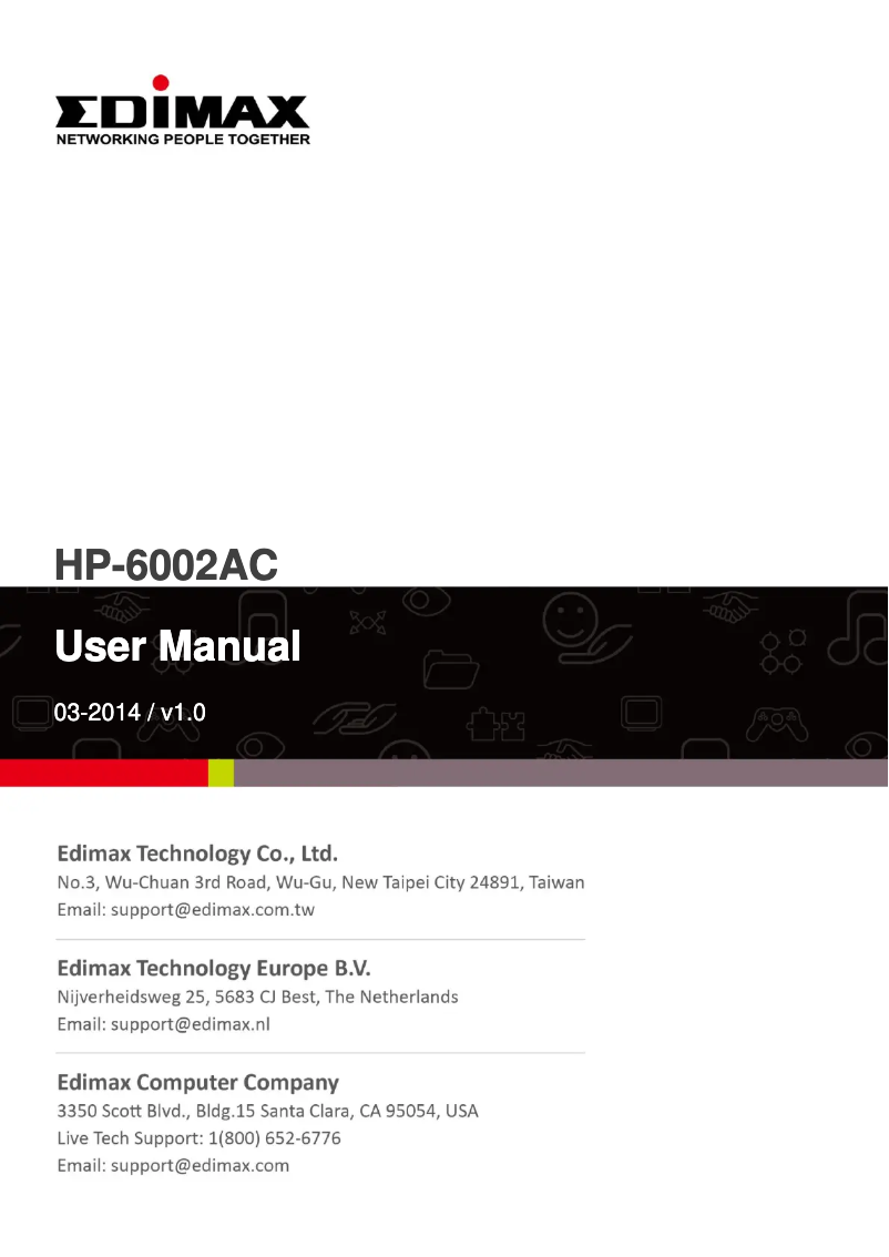 Page n°1 - Manuel utilisateur Edimax HP-6002ACK