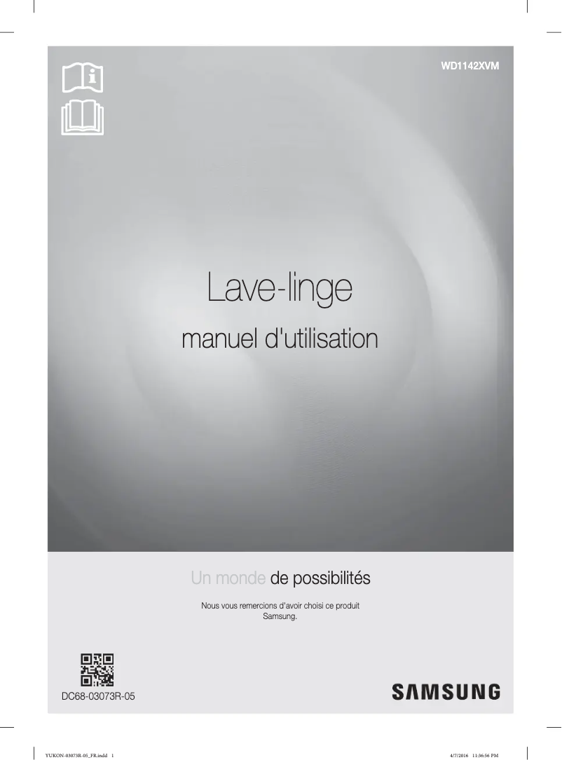 Page 1 de la notice Manuel utilisateur Samsung WD1142XVM