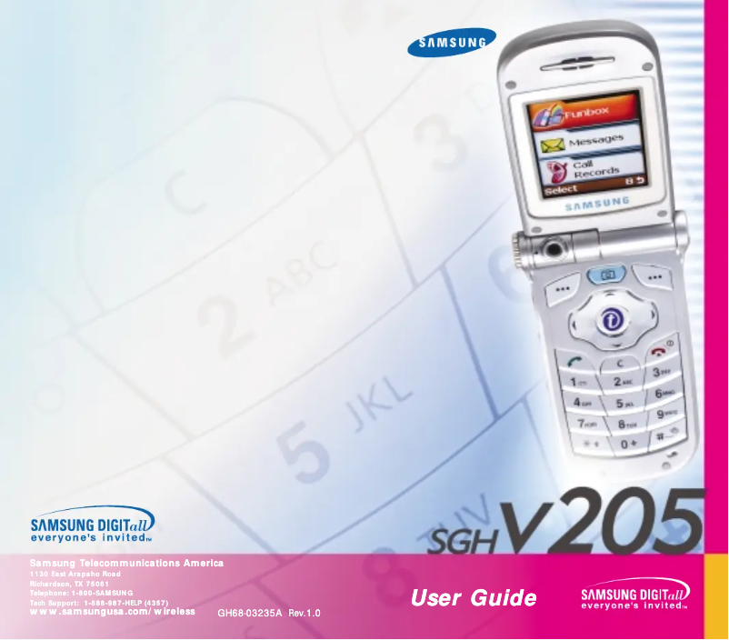 Page n°1 - Manuel utilisateur Samsung SGH-V205