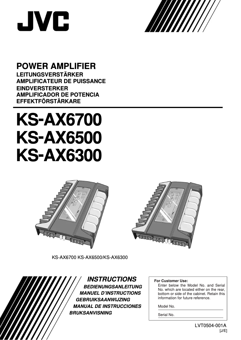 Page n°1 - Manuel utilisateur JVC KS-AX6500